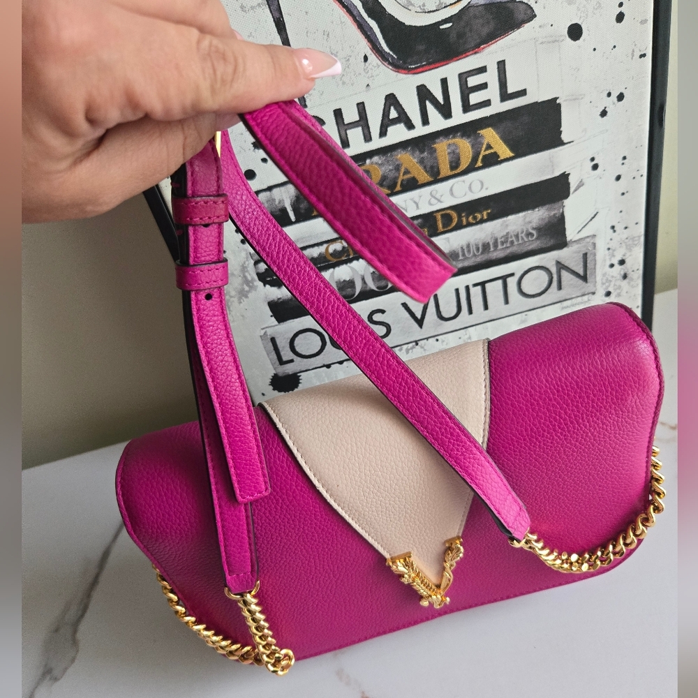 Versace Virtus Leather Crossbody Bag - Picture 13 of 14